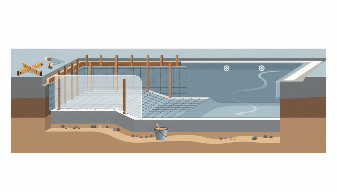 construire piscine béton soi-même - illustration
